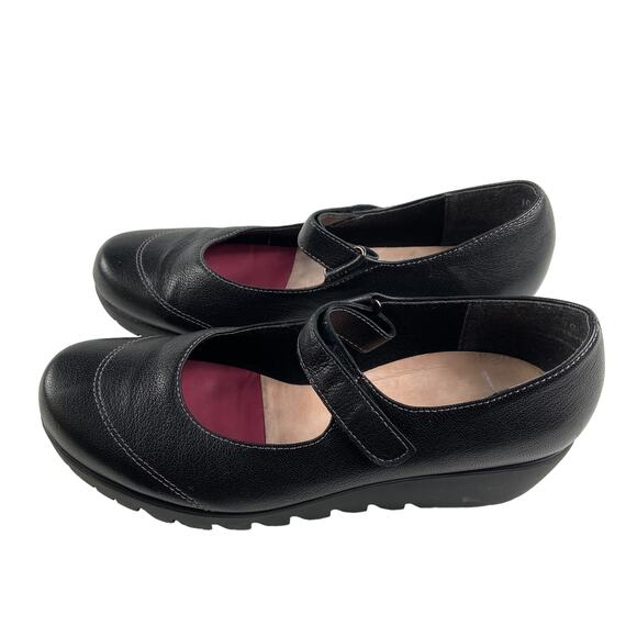Munro Shoes - Munro Mary Jane Black Leather Shoes Size 10W